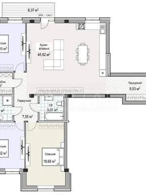 Sale of 4-room apartment 135 sq. m on Grigory Kochura St. 19/8 •