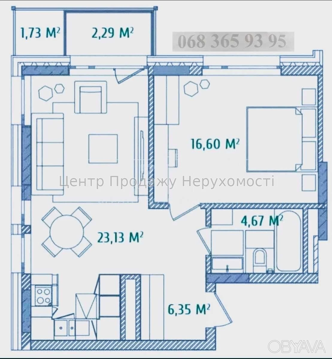 1-room apartment, 56.7 sq.m.