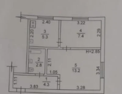 Price reduction!! Sale of 2-room apartment for renovation, Morozova Street