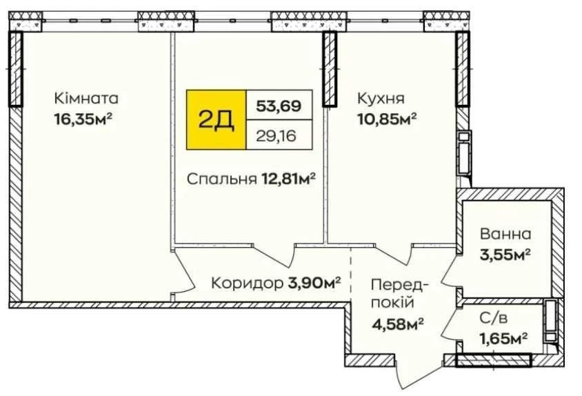 Apartment for renovation, rented residential complex. Naberezhna 15 min, metro, ukry