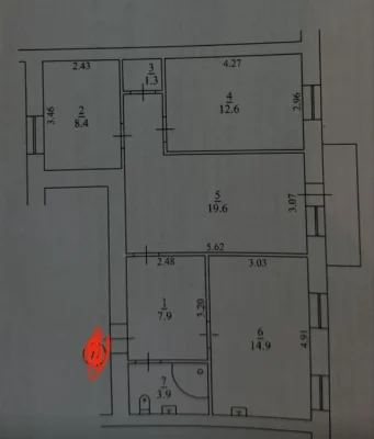 3-room apartment, Stalinka, Center, Vyacheslav Zaitsev (Lerm