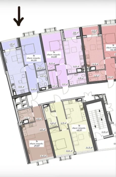 Вид на море Последний этаж | ЖК Атмосфера | 45 м² | 105 00