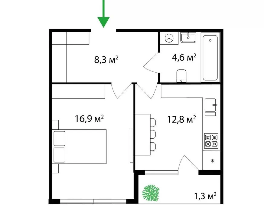 1-кімнатна квартира з ремонтом | PARKLAND | Ужгород - PL 7.1