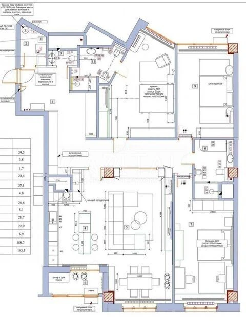 Sale of 3-room apartment 195 sq. m on Saperne Pole st. 3 • ID 346