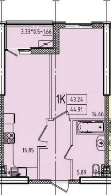 Продам 1 комн 45м2‼️ ЖК Эллада‼️, Аркадия. Вид на Генуэзский