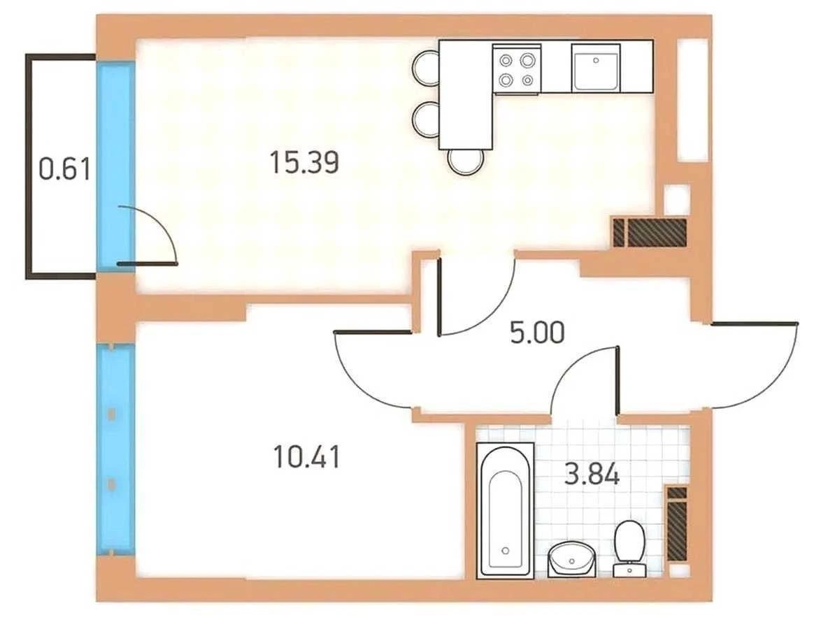 Продажа 1-комнатной квартиры 35 м², Крайня, 1
