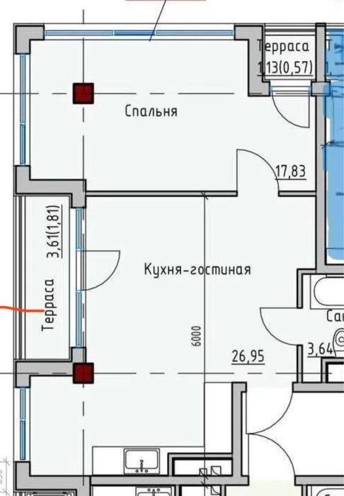 Квартира 50.7 кв.м. в ЖК iTown (Пространство на Софиевской)