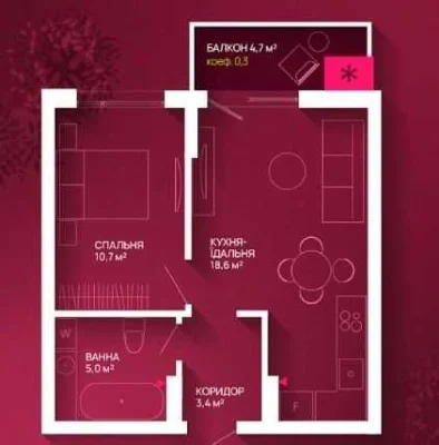 Продаж 1 кімнатної квартири Фемелі / Family Plaza