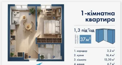 1 комнатная квартира