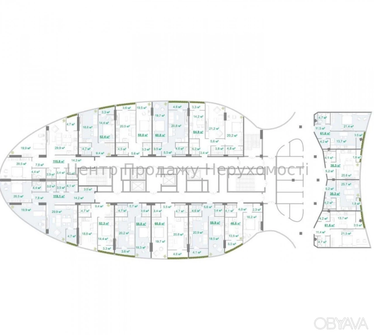 1-room apartment, 38.3 sq.m.