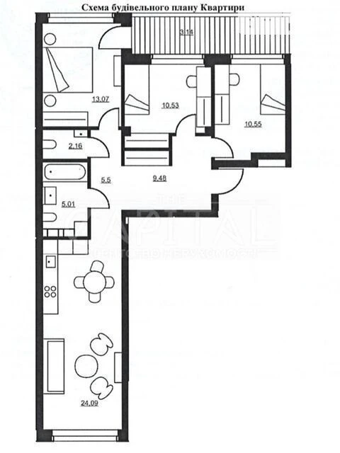 Sale of 3-room apartment 84 sq. m on Naberezhno-Rybalskaya street