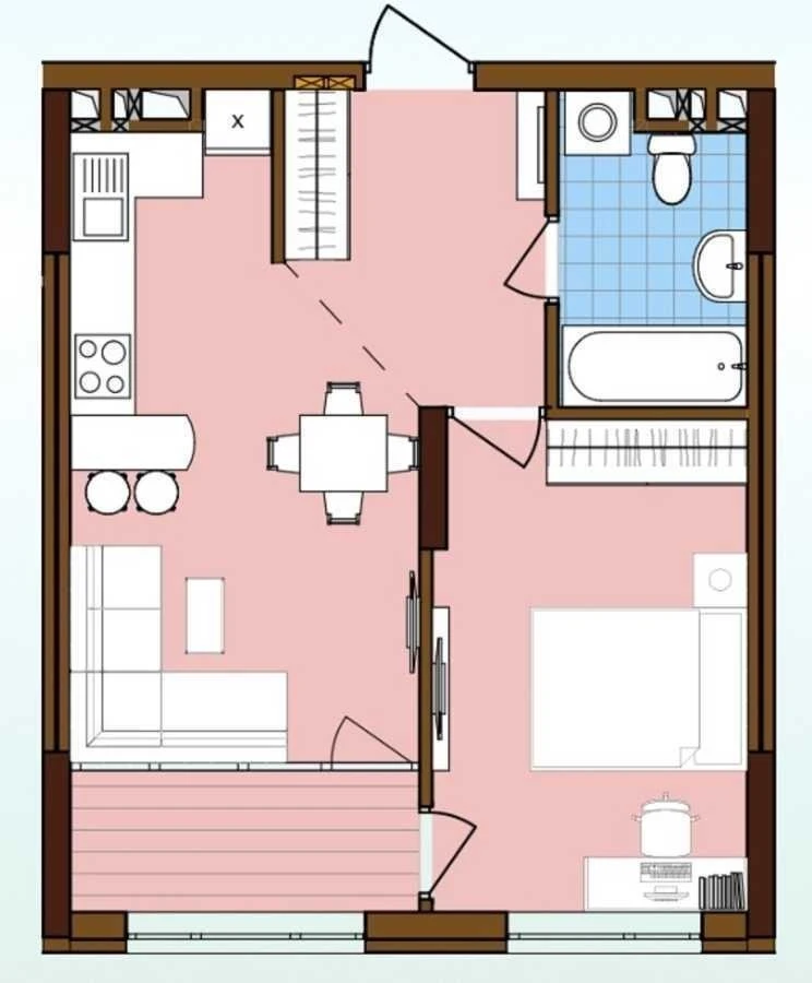 1-room apartment for sale 44.41 m², Oleksandra Olesia St.,