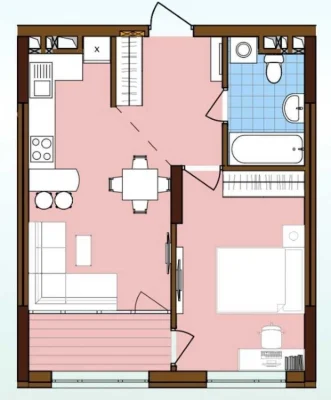 1-room apartment for sale 44.41 m², Oleksandra Olesia St.,