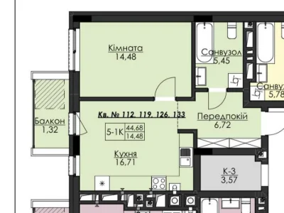 Продаж 1-кім квартири в ЖК Auroom Lounge біля озера Стосика.