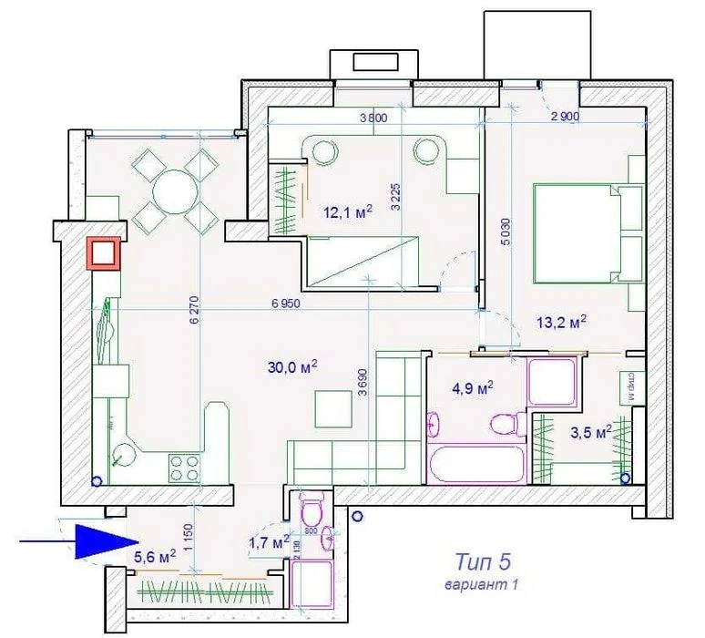 Apartment for sale 70m2 in the park in the FOREST HILL residential area.