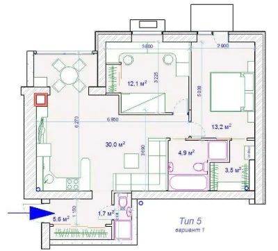 Apartment for sale 70m2 in the park in the FOREST HILL residential area.