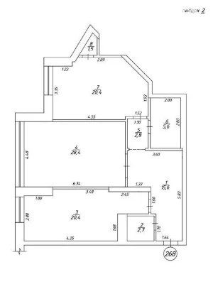 Sale of 2-room apartment 97.4 sq. m. on Sribnokilska 1 street • ID
