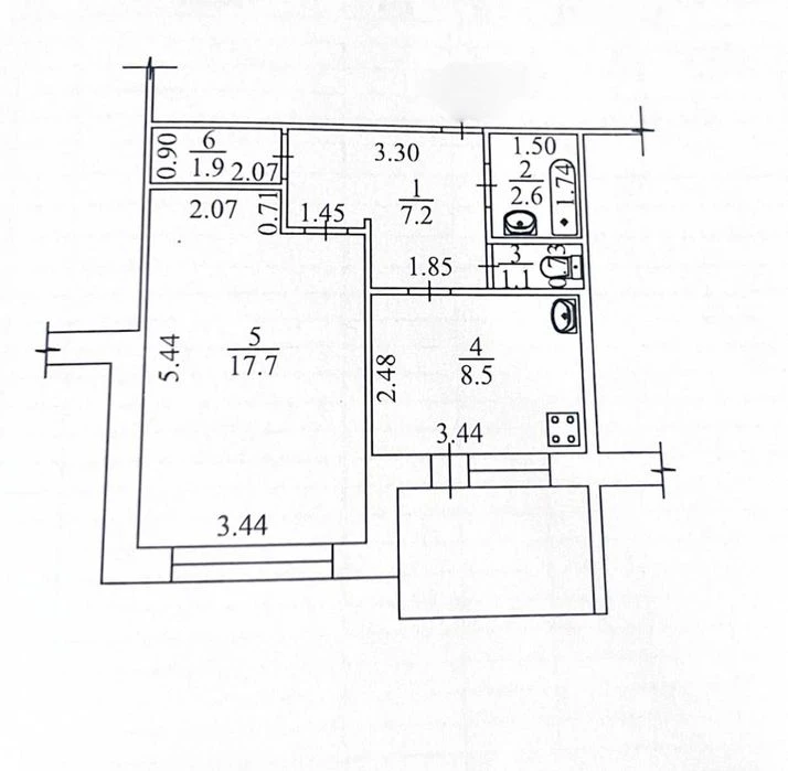 1-room apartment for sale 41.6 m², 2/12, Shevchenko St., 33