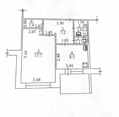 1-room apartment for sale 41.6 m², 2/12, Shevchenko St., 33