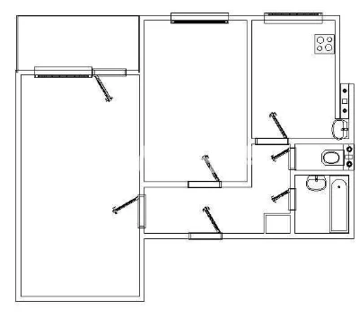 2-комнатная квартира 47.6 м² с ремонтом. на Добровольского/Б