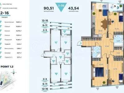Sale of 3-room apartment 91 sq. m on Sholudenka St. 30 • ID 347198