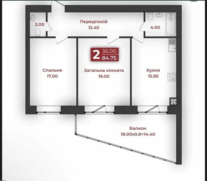 85 м² простору з власною терасою 15 м² - квартира, яка виход