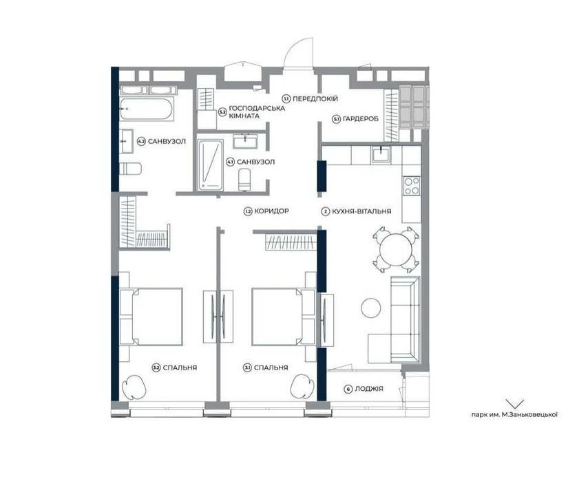 Premium apartment of the residential complex "A136 Highlight Tower", 88 m, Anton St.