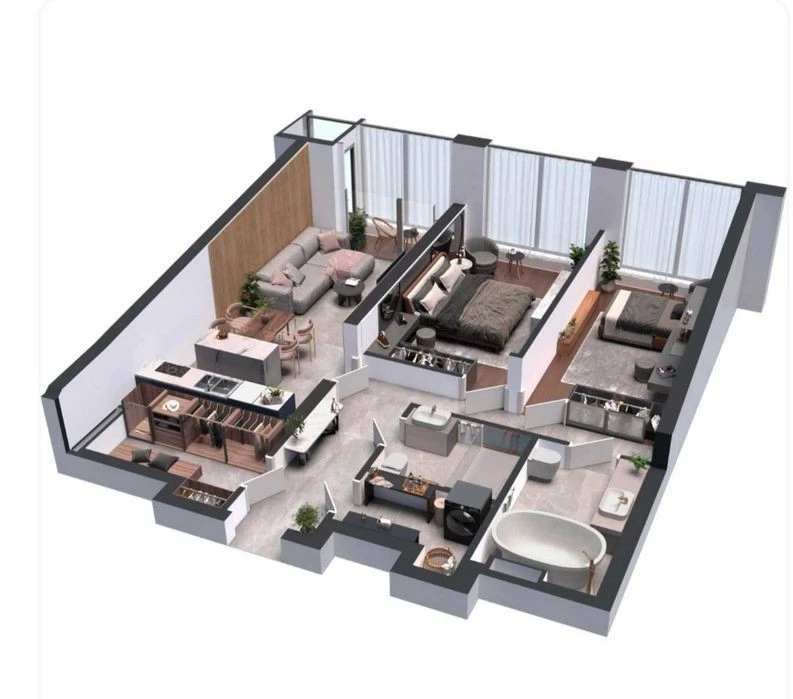 Premium apartment of the residential complex "A136 Highlight Tower", 88 m, Anton St.
