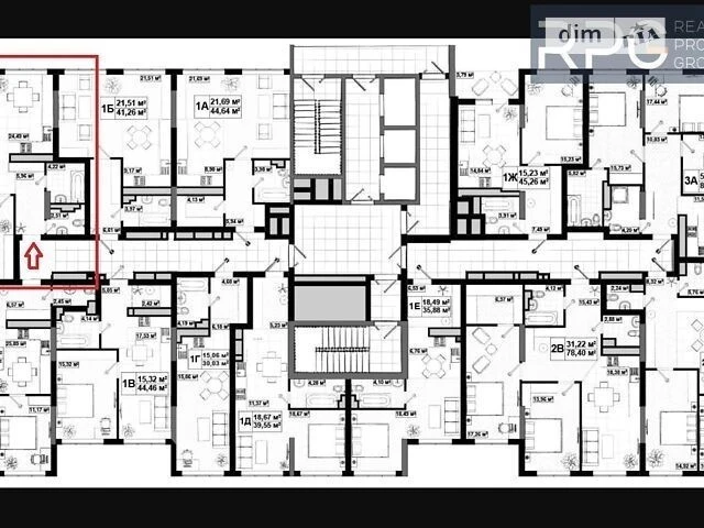 Sale of 2-room apartment 70.5 sq. m. on Oleny Telihy St. 25, apt. 9