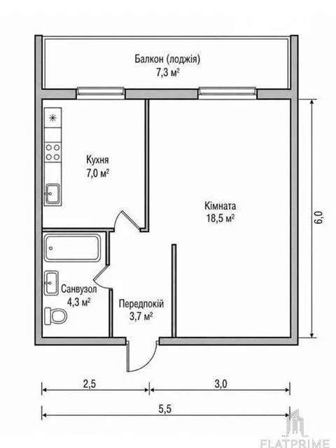 For sale 1-room apartment 40 sq. m on the descent of Klovsky 20 • ID 34683