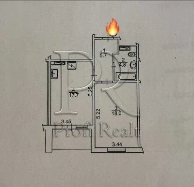 One-room apartment 49 m² for sale, Akademika Glushkova Ave