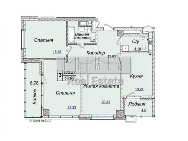 Sale of 3-room apartment 103.8 sq. m. on Andriy Verkhoglyada St. 17V