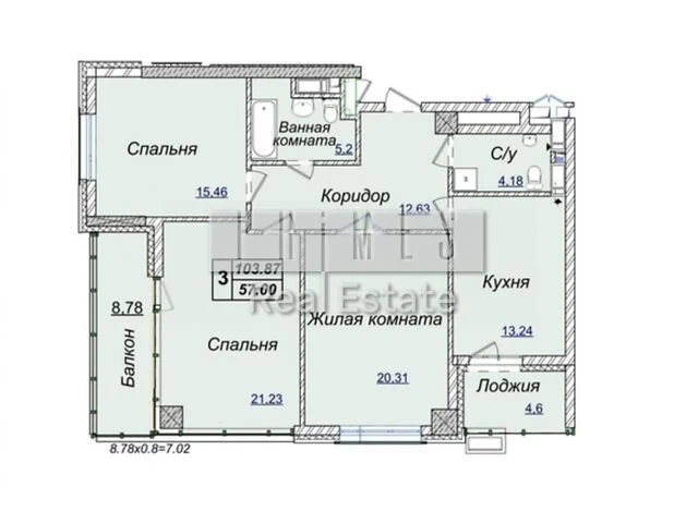 Sale of 3-room apartment 103.8 sq. m. on Andriy Verkhoglyada St. 17V