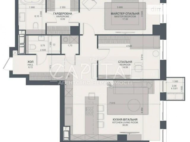 Sale of 2-room apartment 95 sq. m. on Vasylya Tyutyunnyka 43 • ID