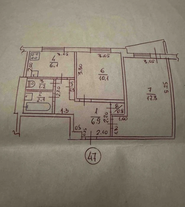 For sale 2-room apartment 12/12, Studencheskaya metro station