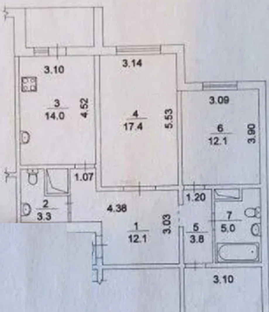 Sale of a 3-room apartment of 87 m², Mykhailo Maksymovych St.,