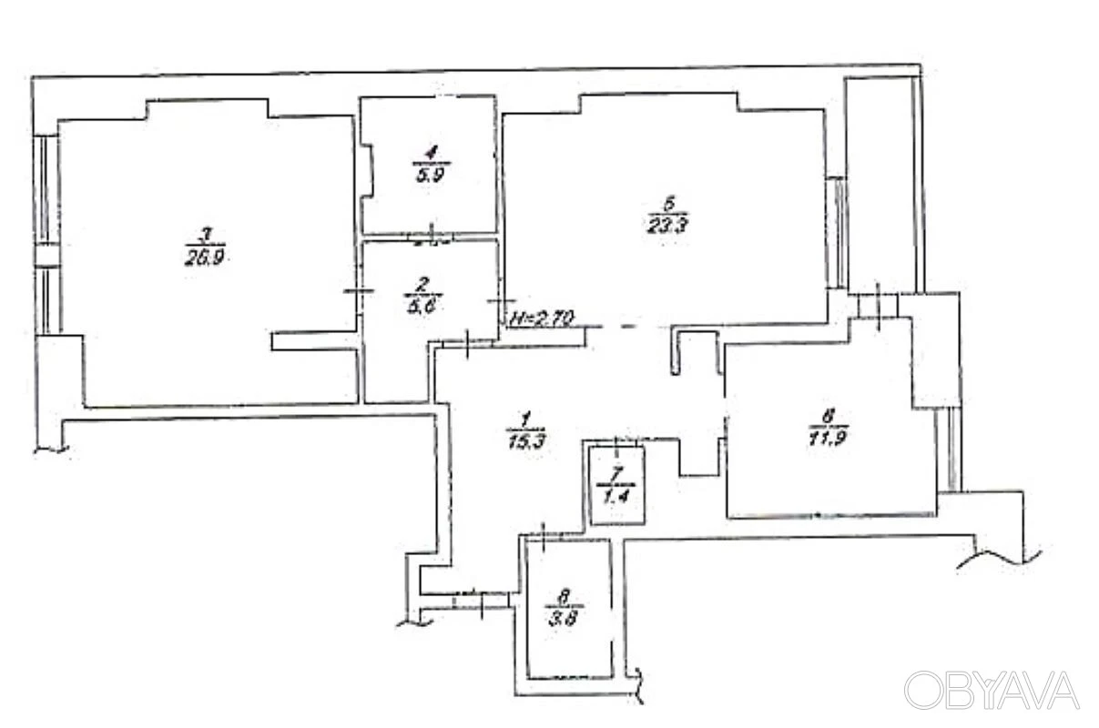 2-room apartment, 95 square meters. m