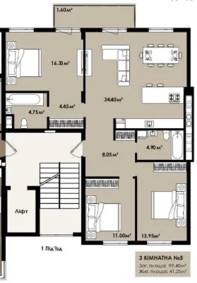 NO COMMISSION\ Sale, 3-room apartment 100m2, Villa Caroline residential complex