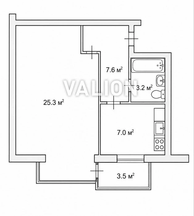 No %/Cashless payment/ Sale of 1-room apartments