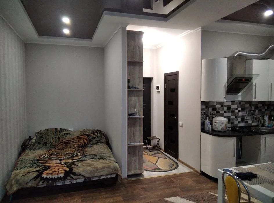 Selling a 1-room studio apartment with independent heating from the owner.
