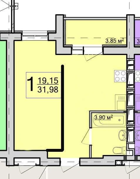 Selling 1 apartment in a new building in the Ptichka Saltovka residential complex. Certificate
