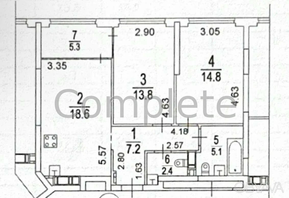 2-room apartment, 67 sq.m.