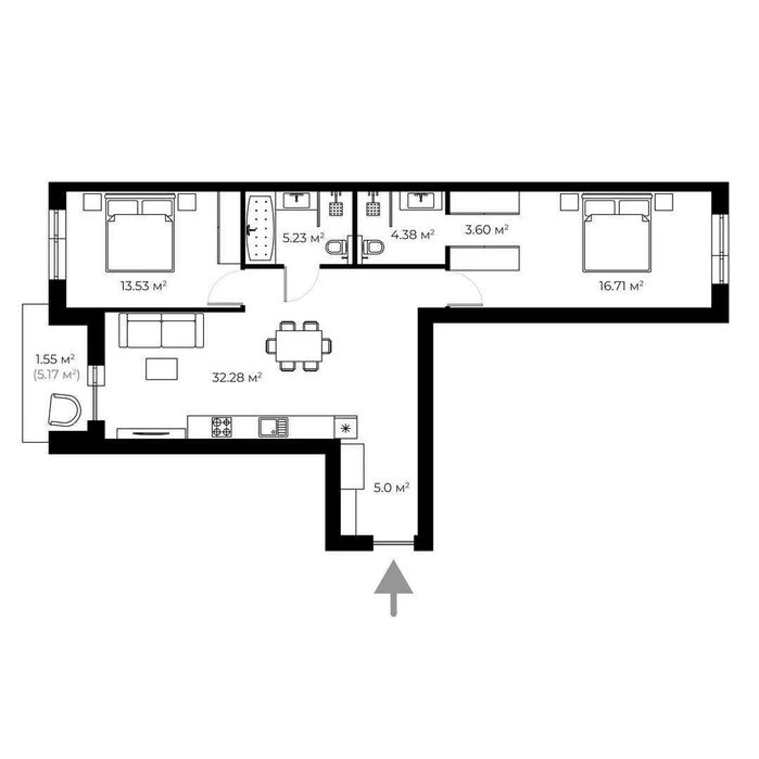 2-кімнатна квартира 82,3 м²  ЖК DREAM HILLS  вул. Мальовнича