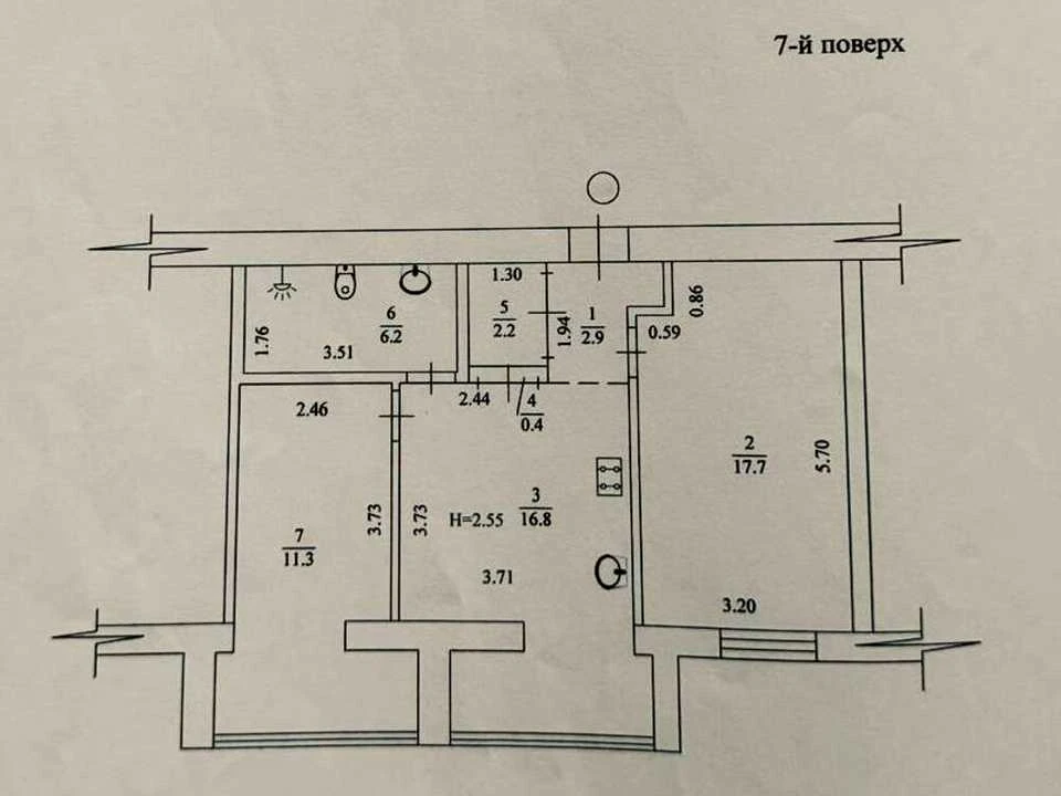 Apartment. Kharkiv, Lev Landau Ave. (50th anniversary of the USSR)