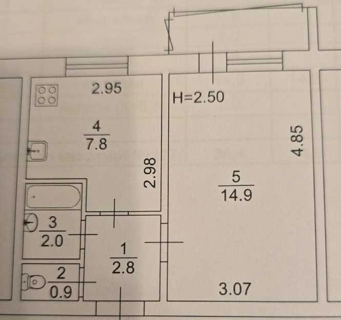 1-room apartment 30.5 m² for sale, Iordanskaya Street, 4