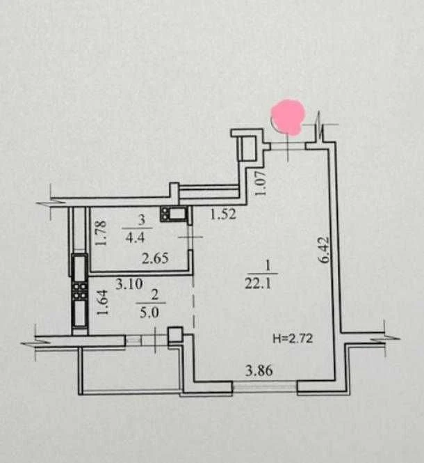 Selling a 1-room apartment in the Zhuravle residential complex.