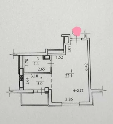 Selling a 1-room apartment in the Zhuravle residential complex.