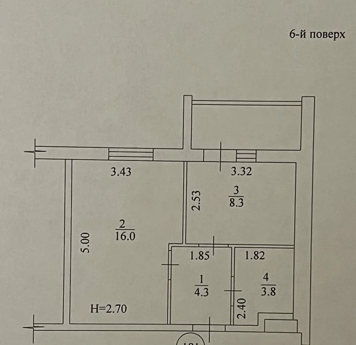 1-room apartment in Mira 4 residential complex from the OWNER