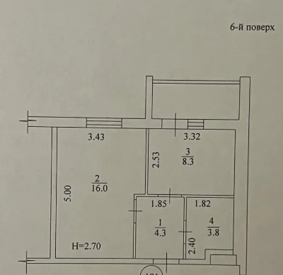 1-room apartment in Mira 4 residential complex from the OWNER