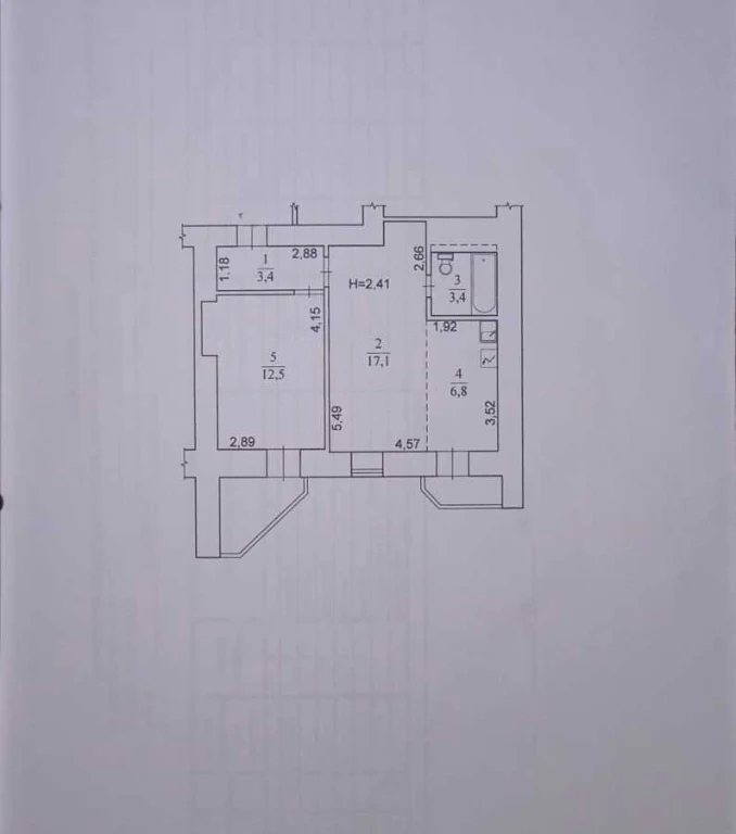 Sale of 1-room apartment 48.2 m², Mykhaila Donts str., Lom